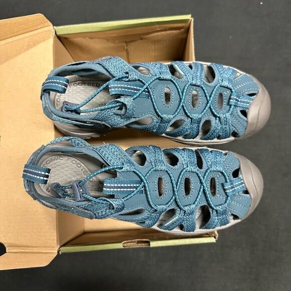 New Keen Whisper Smoke Blue Strappy Sandals 6 - Picture 2 of 6